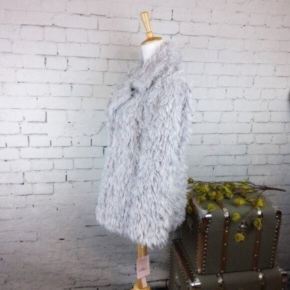 Avec Les Filles Faux Fur 3/4 length Coat Gray Size Medium - Picture 2 of 6
